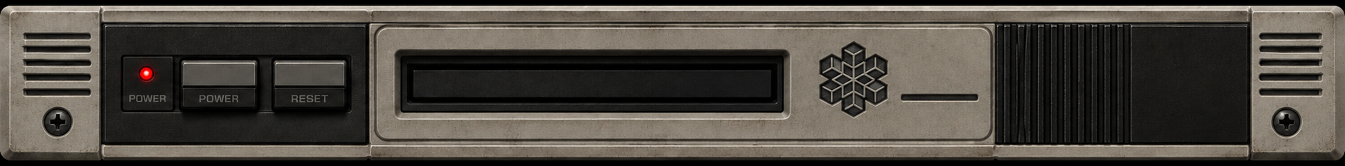 Frostmark retro console footer