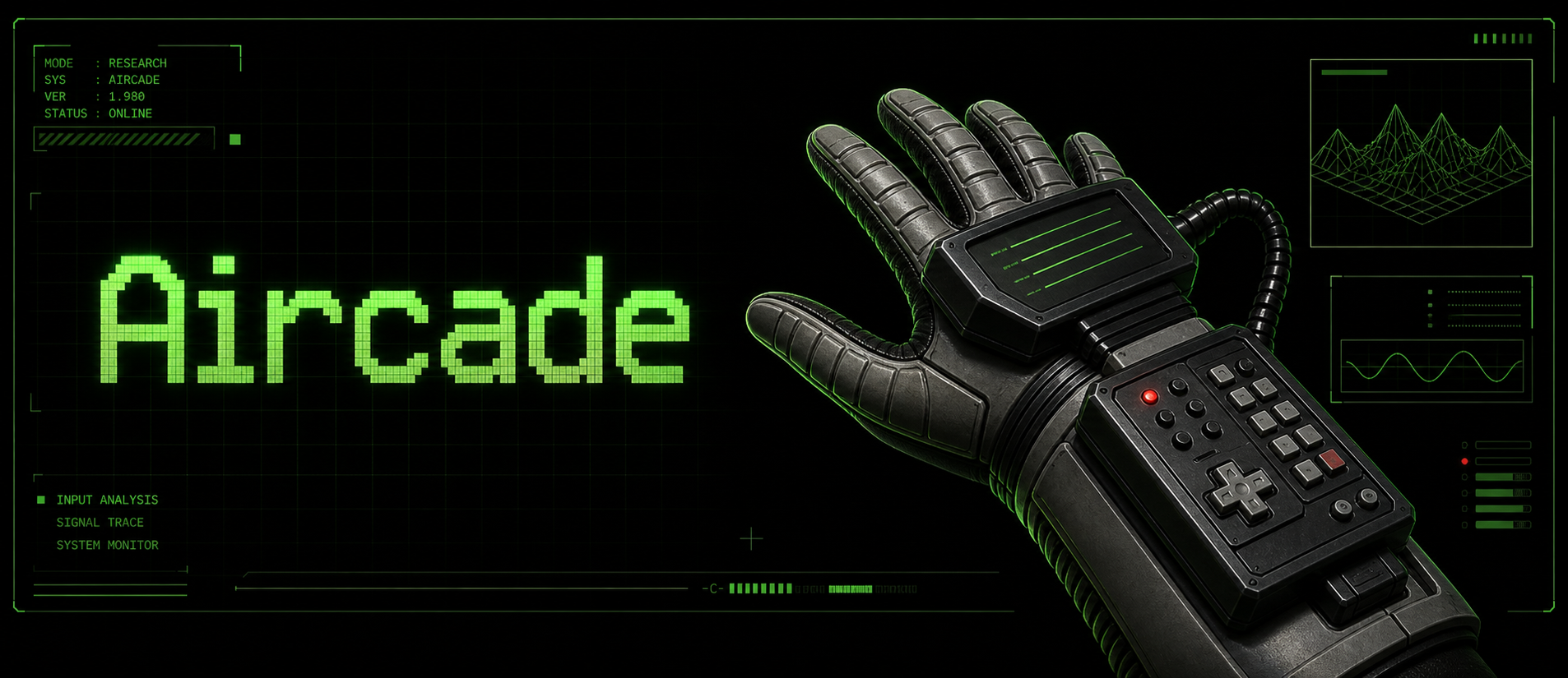 Aircade retro glove controller header